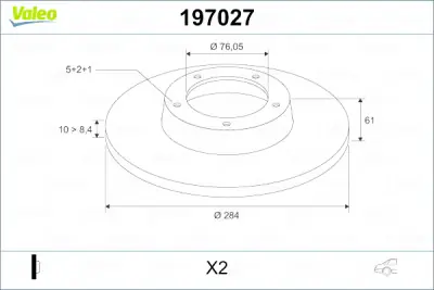 Rebajas Disco de freno VALEO 197027